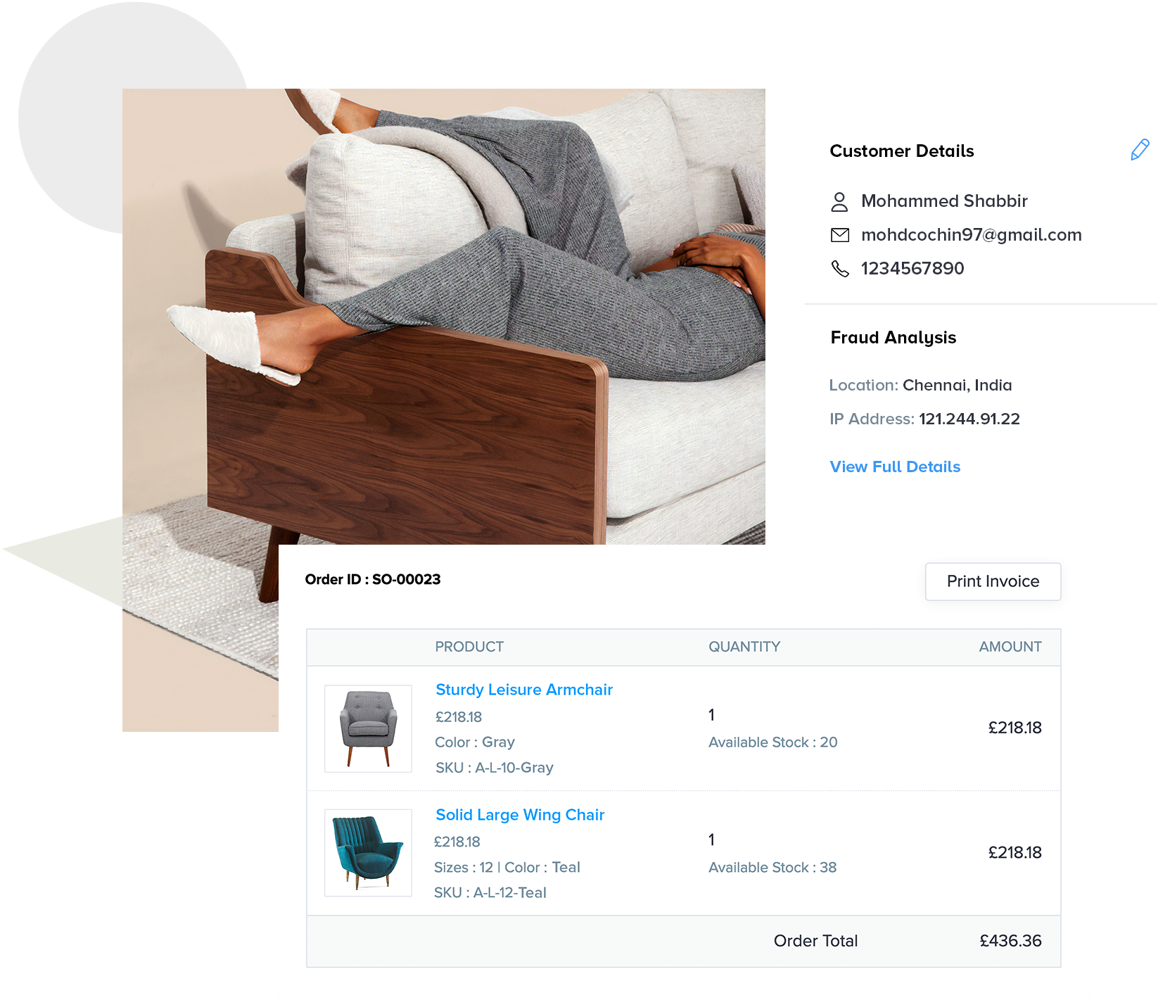 screenshot of Zoho Commerce